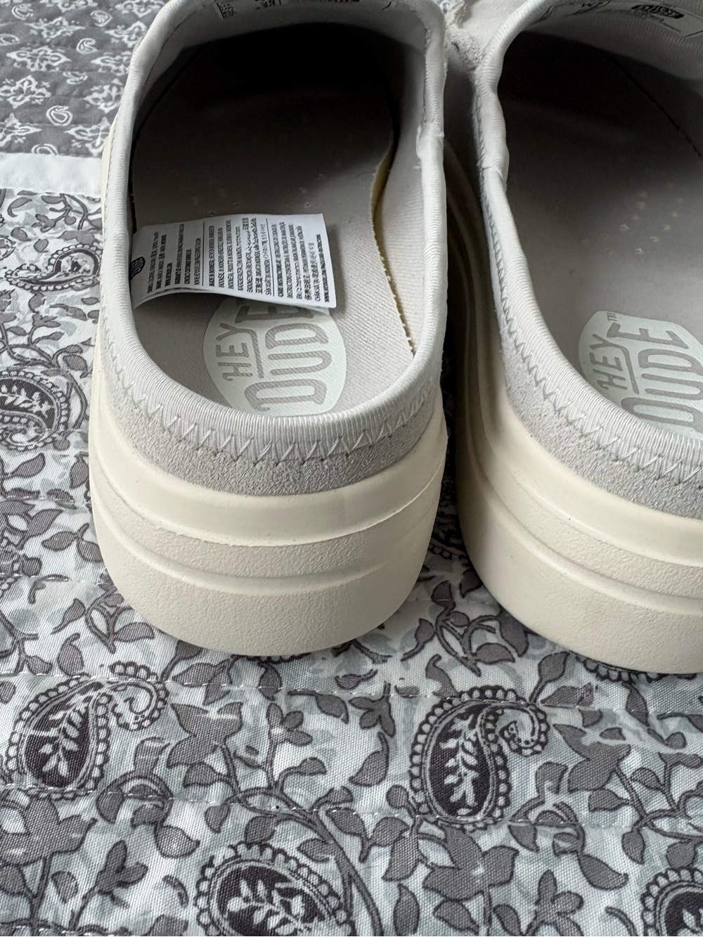 Hey Dude Women's Slip-On Mules in Light Gray Suede - Picture 4 of 6